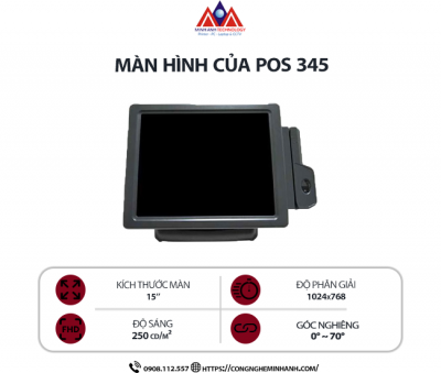 Màn hình hiển thị máy tính tiền Flytech POS-345