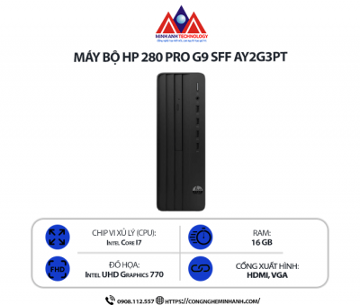 Máy bộ HP 280 Pro G9 SFF AY2G3PT (i7-14700/ Ram 16GB/ SSD 512GB/ Windows 11 Home/ 1Y)