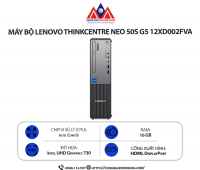 Máy bộ Lenovo ThinkCentre neo 50s Gen 5 12XD002FVA (i5-14400/ Ram 16GB/ SSD 512GB/ 1Y)