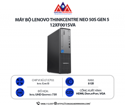 Máy bộ Lenovo ThinkCentre neo 50s Gen 5 12XF001SVA (i3-13100/ Ram 8GB/ SSD 512GB/ Windows 11 1Y)
