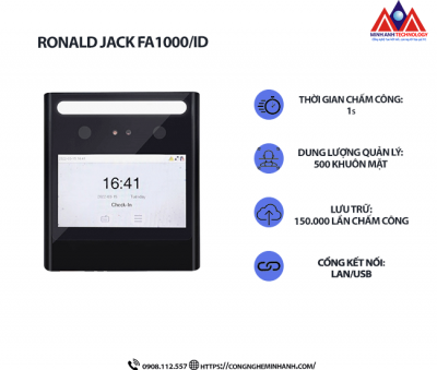 Máy Chấm Công khuôn mặt Ronald Jack FA1000/ID