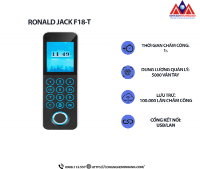 Máy chấm công kiểm soát cửa Ronald Jack F18-T
