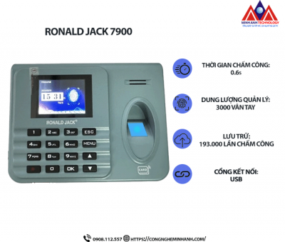 Máy chấm công vân tay Ronald Jack 7900
