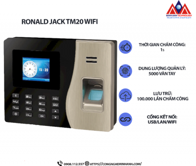 Máy chấm công vân tay Ronald Jack TM20 WIFI