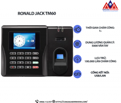 Máy chấm công vân tay Ronald Jack TM60