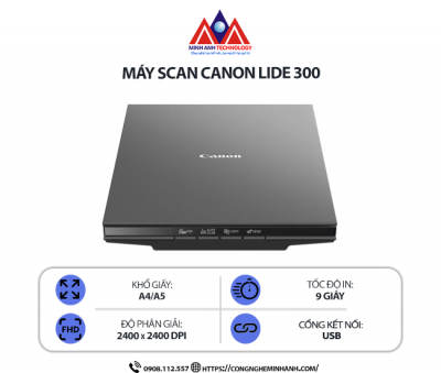 Máy Scan Canon Lide 300 - Scan Tài Liệu Màu, Kết Nối USB, Quét Tốc Độ Cao