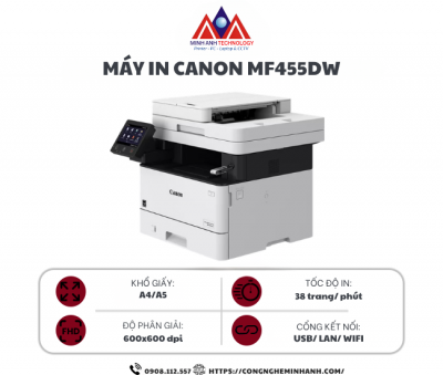 Máy in laser Canon Đa chức năng MF455DW