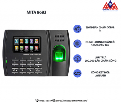 Máy Chấm Công Vân Tay Ronald Jack 8683