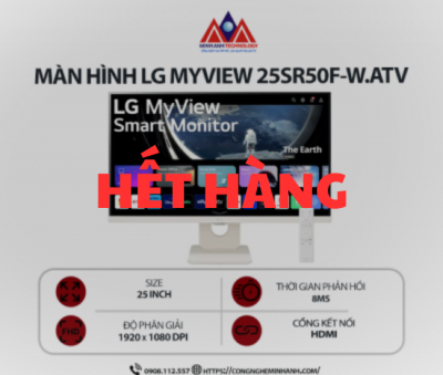 Màn hình máy tính LG MyView 25SR50F-W.ATV (25 inch/ 1920 x 1080/ 300 nits/ 8ms/ 60Hz), bảo hành 24 tháng