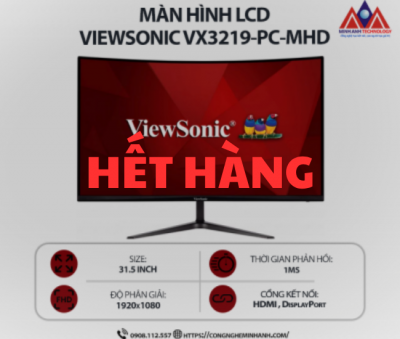 Màn hình máy tính Viewsonic VX3219-PC-MHD (31.5 inch VA/ 1920 x 1080/ 300 cd/m2/ 1ms/ 240Hz/ Curved), bảo hành 24 tháng