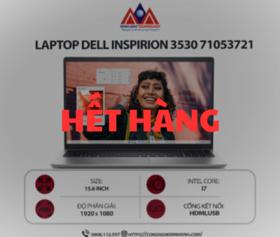 Laptop Dell Inspiron 15 3530 71053721 (i7 1355U/ Ram 16GB/ SSD 512GB/ Windows 11 Home/ Office/ 1Y/ Bạc)