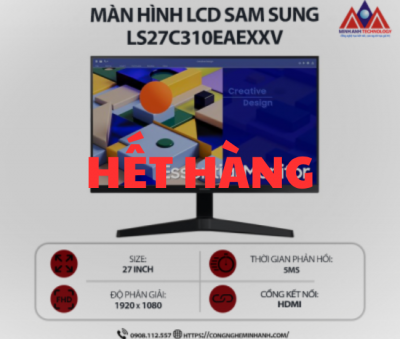 Màn hình máy tính Samsung LS27C310EAEXXV (27 inch IPS/ 1920 x 1080/ 250cd/m2/ 5ms/ 75Hz), bảo hành 24 tháng