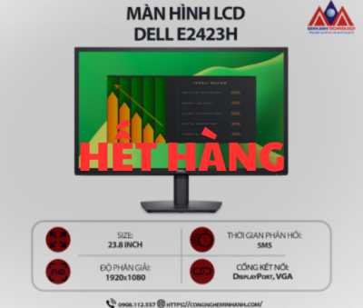 Màn hình máy tính Dell E2423H (23.8 inch VA/ 1920 x 1080/ 250 cd/m2/ 5ms/ 60Hz), bảo hành 24 tháng