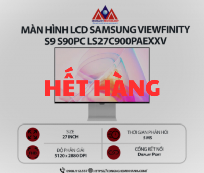 Màn hình máy tính Samsung ViewFinity S9 S90PC LS27C900PAEXXV (27 inch/ 5120 x 2880/ 600 cd/m2/ 5ms/ 60Hz)