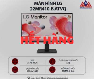 Màn hình máy tính LG 22MR410-B.ATVQ (21.45 inch/ 1920 x 1080/ 220 cd/m2/ 5ms/ 100Hz), bảo hành 24 tháng