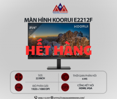 Màn hình máy tính Koorui E2212F (22 inch / 1920 x 1080 / 250 cd/m2 / 6ms / 100Hz), bảo hành 24 tháng
