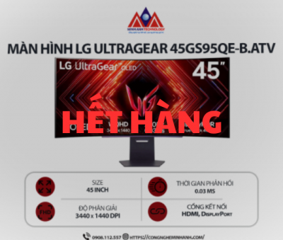 Màn hình máy tính LG UltraGear 45GS95QE-B.ATV (45 inch/ 3440 x 1440/ 280 cd/m2/ 0.03ms/ 240Hz), bảo hành 24 tháng