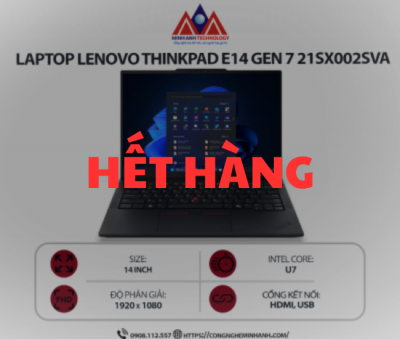 Laptop Lenovo ThinkPad E14 Gen 7 21SX002SVA (U7-255H/ Ram 16GB/ SSD 512GB/ Windows 11/ 1Y/ Đen)
