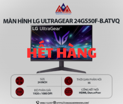 Màn hình máy tính LG UltraGear 24GS50F-B.ATVQ (24 inch/ 1920 x 1080/ 250 cd/m2/ 5ms/ 180Hz), bảo hành 24 tháng