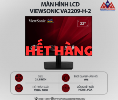 Màn hình máy tính Viewsonic VA2209-H-2 (21.5 inch IPS/ 1920 x 1080/ 250 cd/m2/ 1ms/ 100Hz), bảo hành 24 tháng
