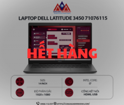 Laptop Dell Latitude 3450 71076115 (i7-1355U/ RAM 16GB/ SSD 512GB/ Windows 11 Home/ 1Y/ Xám)