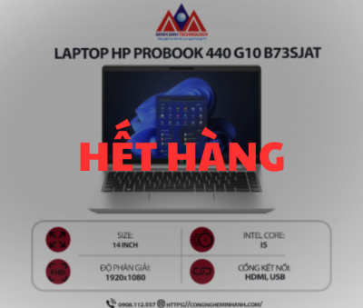 Laptop HP ProBook 440 G10 B73SJAT (i5-1334U/ Ram 8GB/ SSD 512GB/ Windows 11 Home/ 1Y/ Bạc)
