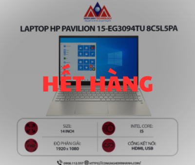 Laptop HP Pavilion 15-eg3094TU 8C5L5PA (i5 1335U/ Ram 8GB/ SSD 512GB/ Windows 11 Home/ Vàng)