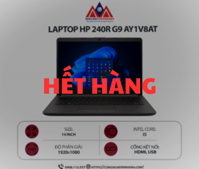 Laptop HP 240R G9 AY1V8AT (i5-1334U/ Ram 16GB/ SSD 512GB/ Windows 11/ Đen)