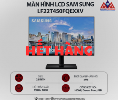 Màn hình máy tinh Samsung LF22T450FQEXXV (21.5 inch VA/ 1920 x 1080/ 250cd/m2/ 5ms/ 75Hz), bảo hành 24 tháng