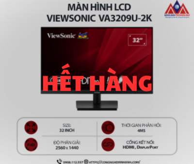 Màn hình máy tính Viewsonic VA3209U-2K (32 inch IPS/ 2560 x 1440/ 250 cd/m2/ 4ms/ 75Hz), bảo hành 24 tháng