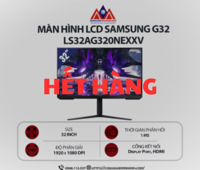 Màn hình máy tính Samsung G32 LS32AG320NEXXV  (32 inch/ 1920 x 1080/ 250CD/M2/ 1 ms/ 165Hz)