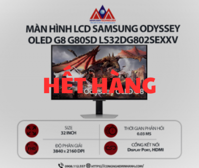 Màn hình máy tính Samsung Odyssey OLED G8 G80SD LS32DG802SEXXV (32 inch/ 3840 x 2160/ 250 cd/m2/ 0.03ms/ 240Hz)