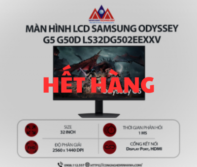 Màn hình máy tính Samsung Odyssey G5 G50D LS32DG502EEXXV (32 inch/ 2560 x 1440/ 280 cd/m2/ 1ms/ 180Hz)