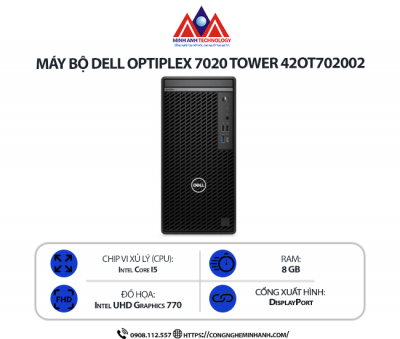 Máy bộ Dell OptiPlex 7020 Tower 42OT702002 (I5 14500/ Ram 8GB/ SSD 512GB/ Windows 11 Home/ 2Y)