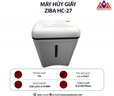 Máy hủy giấy ZIBA HC-27