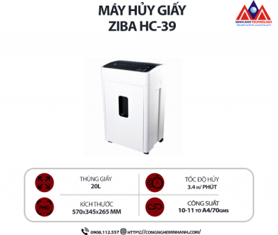 Máy hủy giấy ZIBA HC-39