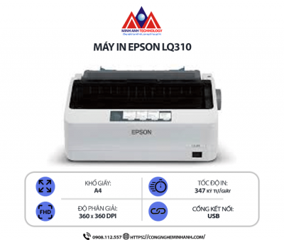 Máy in Epson LQ310 – In kim 24 kim, kết nối cổng USB, in hóa đơn