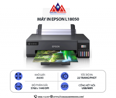 Máy in Epson L18050 – In phun màu đơn năng, in ảnh, in không viền, in 2 mặt tự động, kết nối mạng Wifi