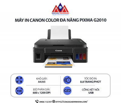 Máy in Canon Pixma G2010 - In phun màu đa năng, Scan, Copy, Print, kết nối cổng USB