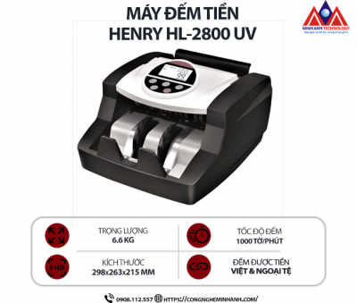 Máy đếm tiền HENRY HL-2800UV