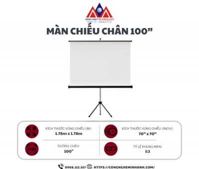 Màn chiếu chân 100”