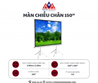 Màn chiếu chân 150” (Chân Inox)