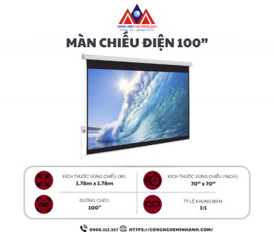 Màn chiếu điện 100”