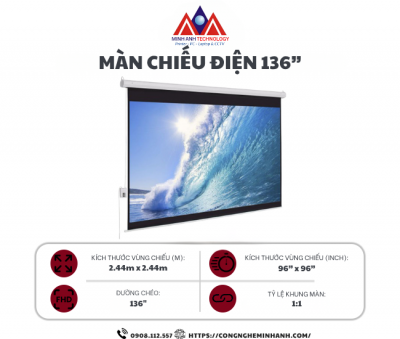 Màn chiếu điện 136”
