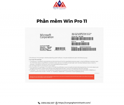 Phần mềm Windows 11 Pro 64bit Eng Intl 1PK DSP OEi DVD (FQC-10528)