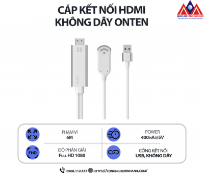 CÁP KẾT NỐI HDMI KHÔNG DÂY ONTEN