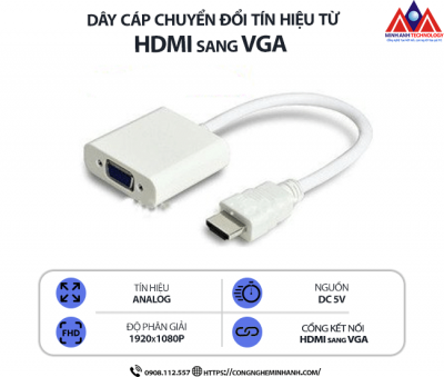Dây cáp chuyển đổi tín hiệu từ HDMI sang VGA
