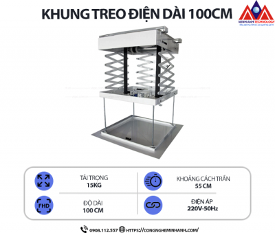 Khung treo máy chiếu điện âm trần 100cm