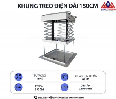 Khung treo máy chiếu điện âm trần 150cm