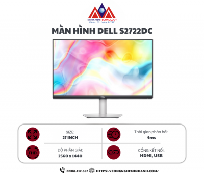 Màn hình Dell S2722DC (27 inch/QHD/IPS/75Hz/4ms/Loa/USB-C)